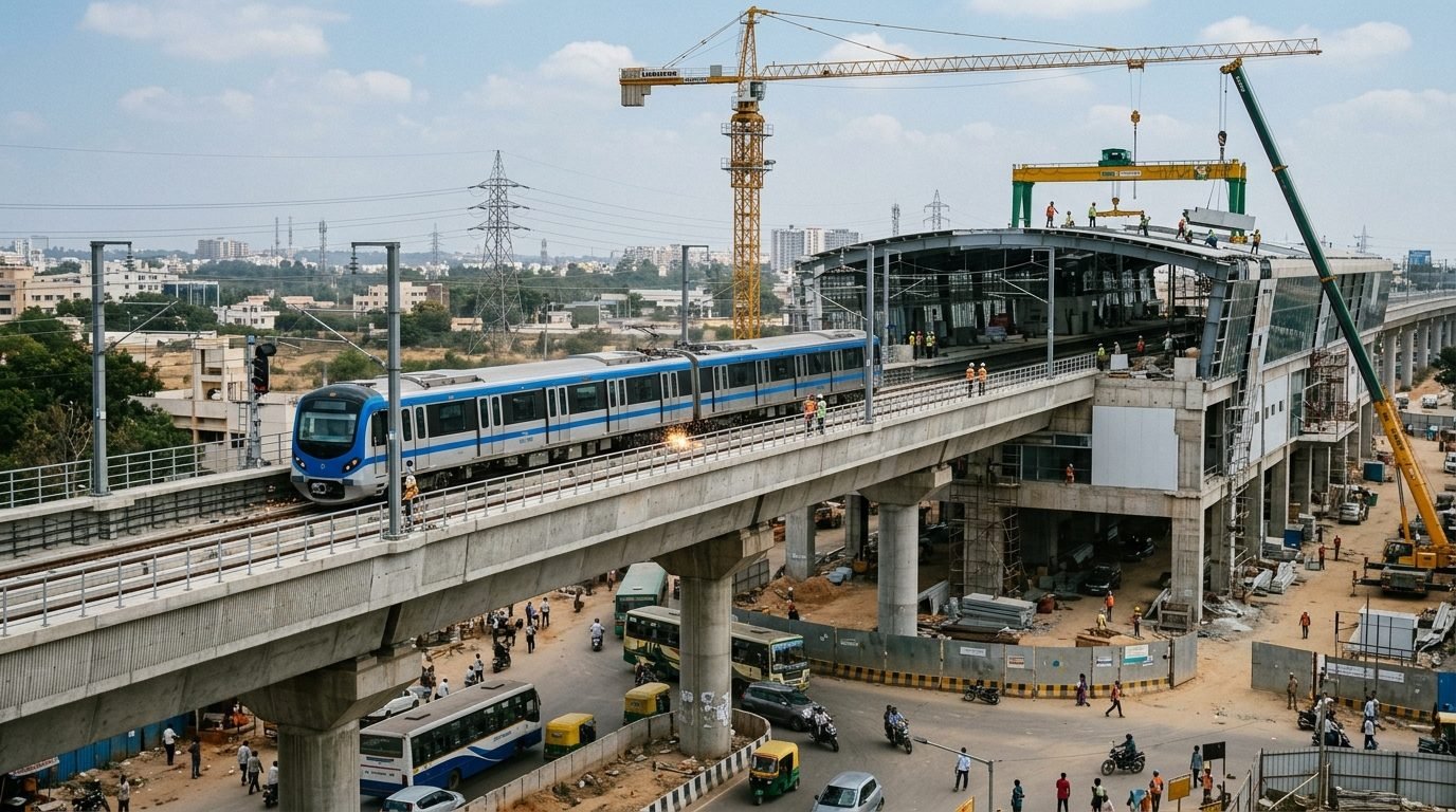 Illustrative image for the story: Bengaluru's Airport Metro Nears Finish Line As Blue Line Works Target Completion