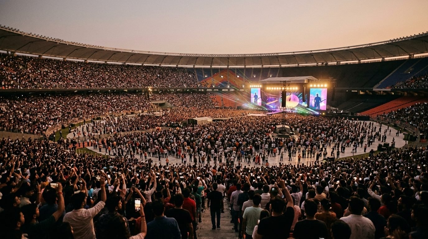 Illustrative image for the story: Coldplay Set for Record-Breaking Ahmedabad Return as India's Stadium Era Accelerates