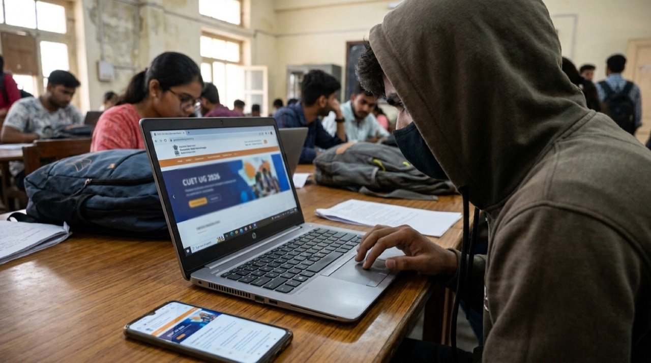 Student checking the official NTA portal for the CUET UG 2026 final answer key and scorecard