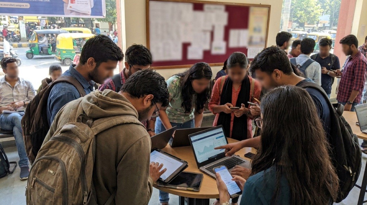 Students checking CUET UG 2026 results online as the National Testing Agency declares percentile scores