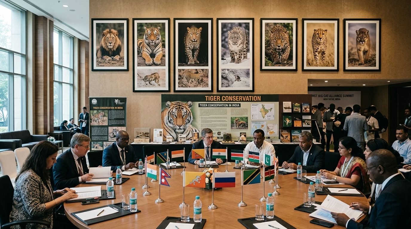 Illustrative image for the story: India hosts first Big Cat Alliance summit in New Delhi, aiming for a global declaration