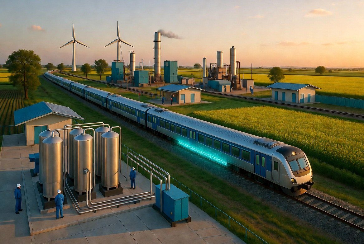 Illustrative image for the story: India Launches Its First Hydrogen-Powered Train on the Jind-Sonipat Route in a Major Green Rail Pilot
