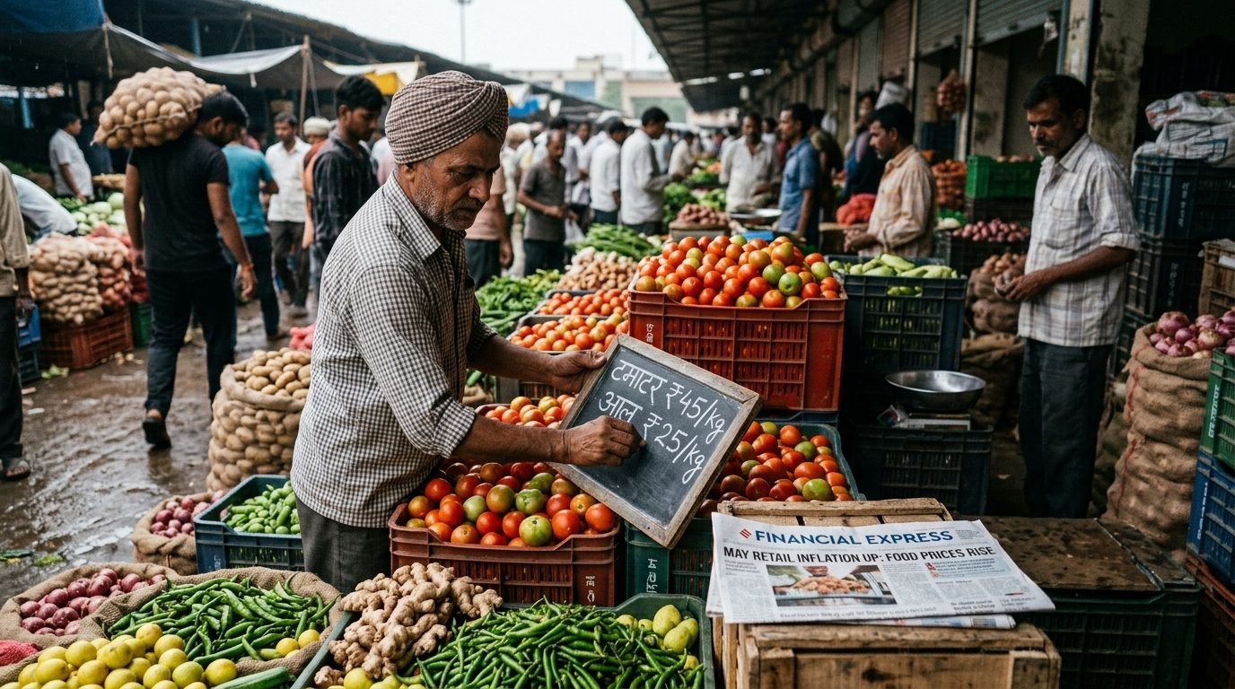 Illustrative image for the story: India's Retail Inflation Edges Up to 3.93% in May on Costlier Food