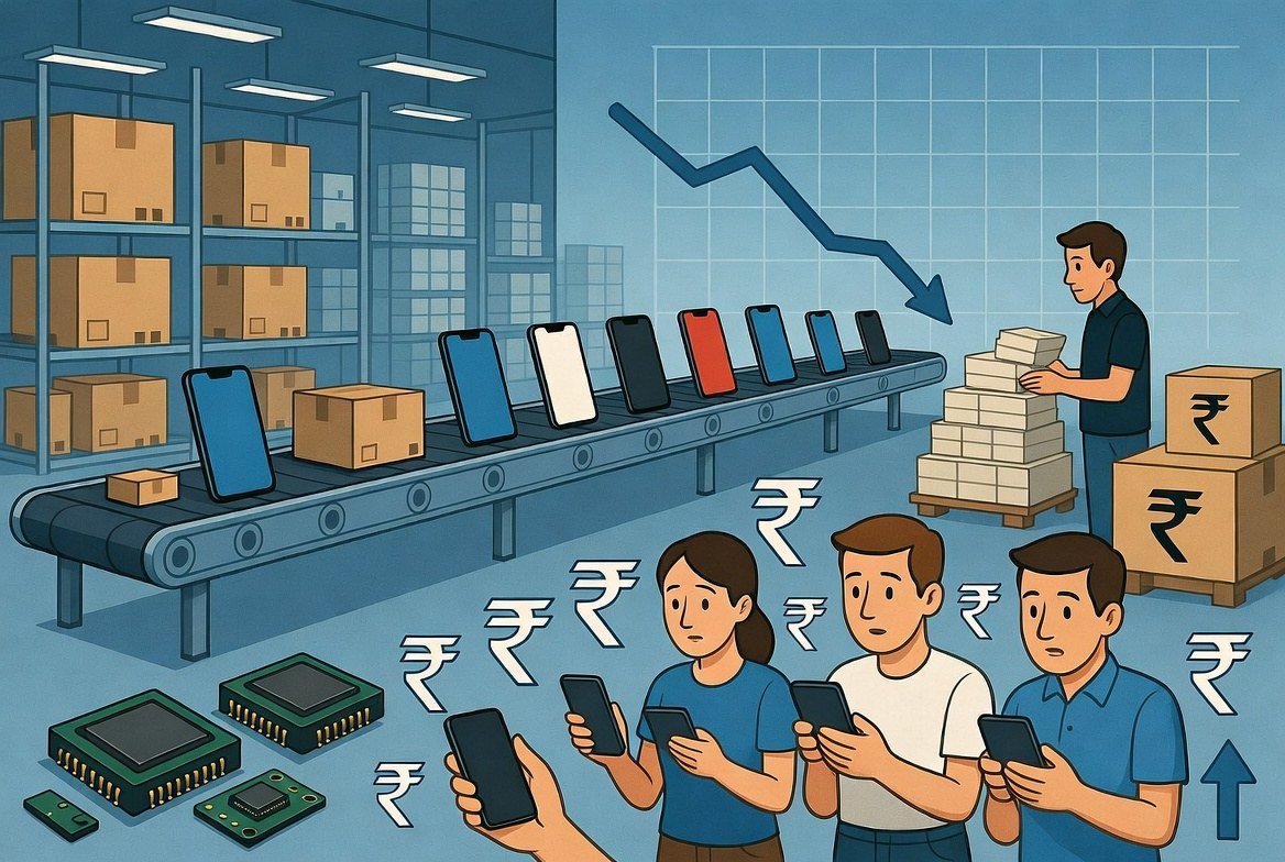 Illustrative image for the story: India Smartphone Shipments Fall 10 Percent in Q2 2026 as Rising Prices Hit Affordable Demand