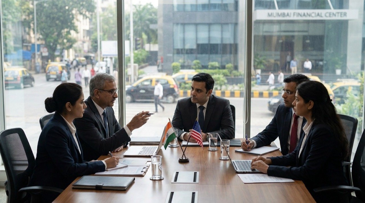 Trade negotiators from India and the United States seated across a table during interim trade deal discussions ahead of the July tariff deadline.
