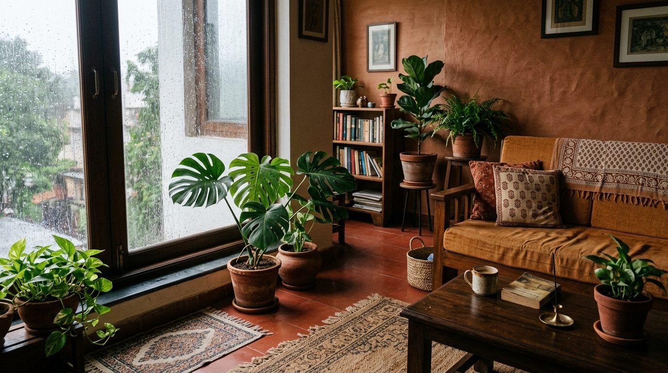 Illustrative image for the story: Earthy Tones and Indoor Greens: The Mood Indian Homes Are Chasing in 2026