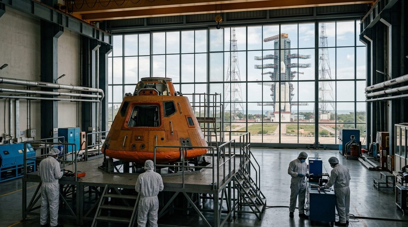Illustrative image for the story: ISRO Lines Up Uncrewed Gaganyaan Test Flights Ahead of 2027 Crewed Mission