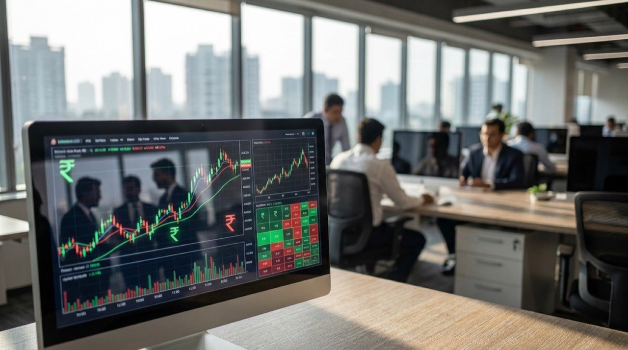 Stock market trading screen reflecting investor focus on the planned Jio Platforms IPO in India