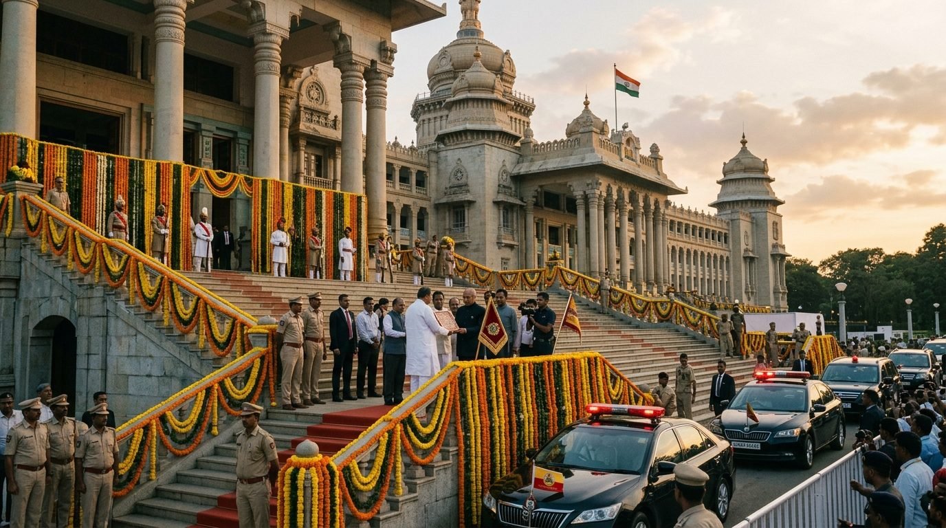 Illustrative image for the story: DK Shivakumar Takes Over as Karnataka CM in Long-Anticipated Congress Handover