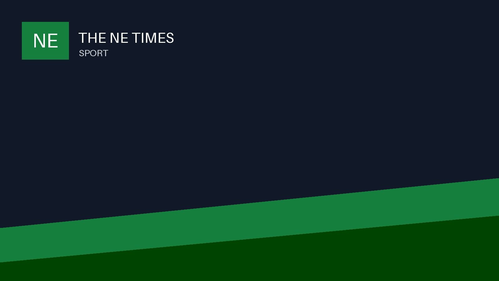 Illustration of a young tennis champion in white celebrating on a grass centre court as her opponent applauds at the net