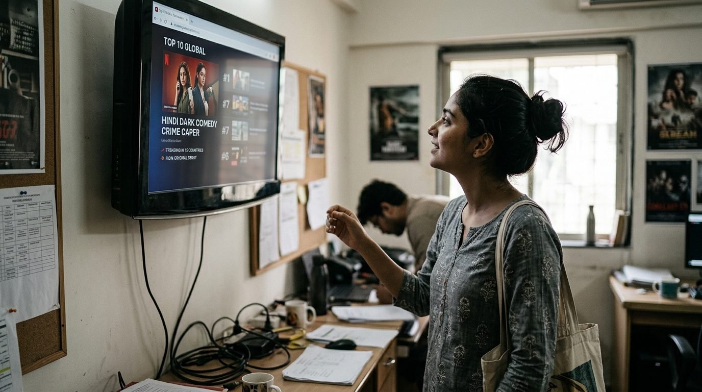 Illustrative image for the story: Madhuri Dixit's Dark Comedy 'Maa Behen' Storms Into Netflix's Global Top 10