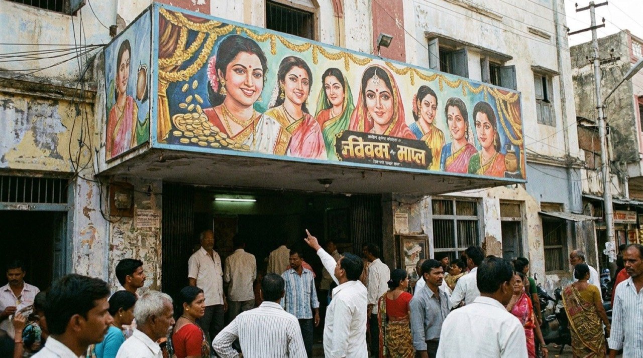 Telugu cinema marquee illustrating the box-office success of the women-led film Maa Inti Bangaaram