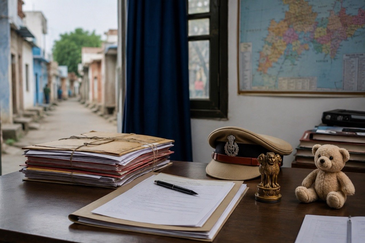 Uttar Pradesh police investigating a child murder case in Meerut, with forensic and evidence work underway