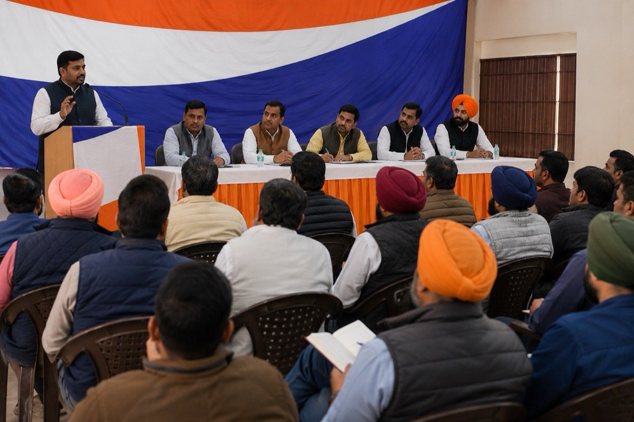BJP national president Nitin Nabin addressing supporters during his Punjab outreach ahead of the 2027 Assembly election