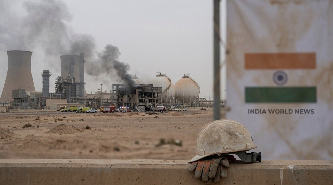The Ras Laffan LNG complex in Qatar after an explosion that killed 12 Indian nationals among 13 dead