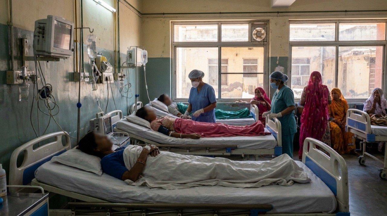 Hospital intensive care unit in Rajasthan where women are being treated after Caesarean delivery complications in Jodhpur