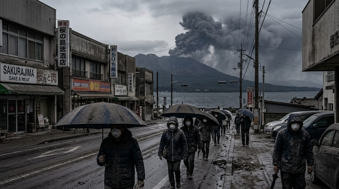 Illustrative image for the story: Sakurajima Eruption Blankets Southern Japan in Volcanic Ash