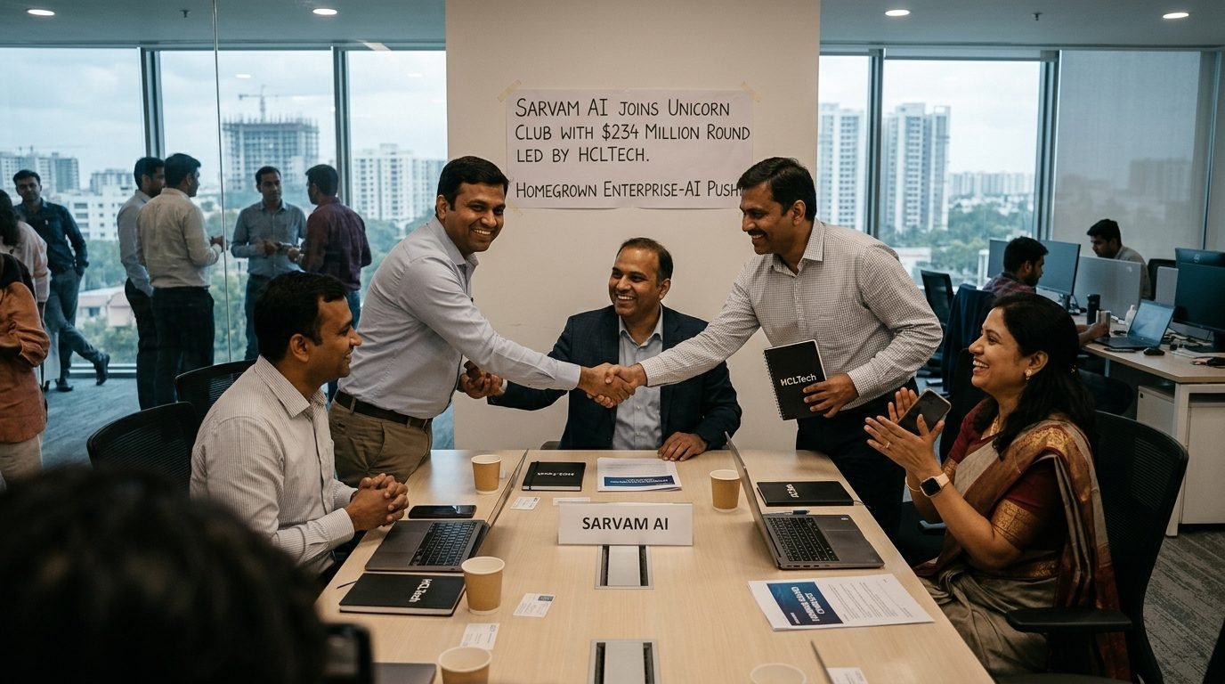 Illustrative image for the story: Sarvam AI Joins Unicorn Club With $234 Million Round Led by HCLTech