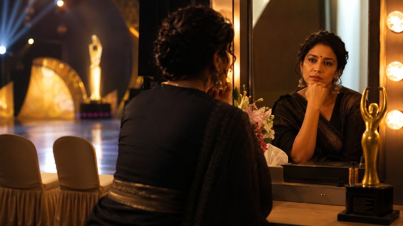 Sonali Kulkarni at a public event, reflecting on her career and the National Awards