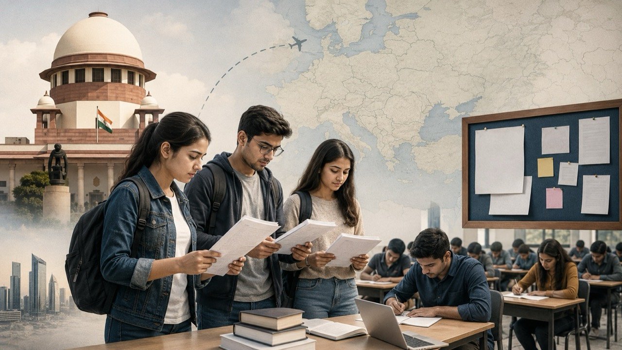Supreme Court of India building, where a plea on CBSE Class 12 results for West Asia students was disposed