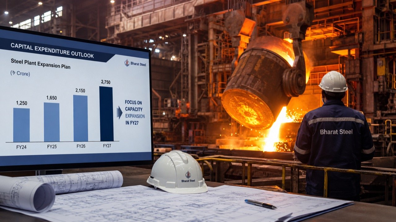 Molten steel pouring at a Tata Steel plant in India, representing the company's Rs 20,000 crore FY27 expansion plan