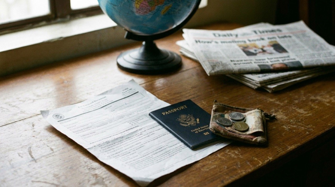 US naturalisation Form N-400 and an American passport symbolising rising citizenship costs for Indian immigrants