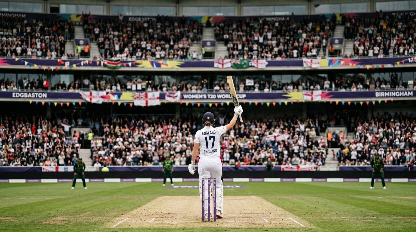 Illustrative image for the story: Wyatt-Hodge ton powers England to record 219 as Women's T20 World Cup roars to life